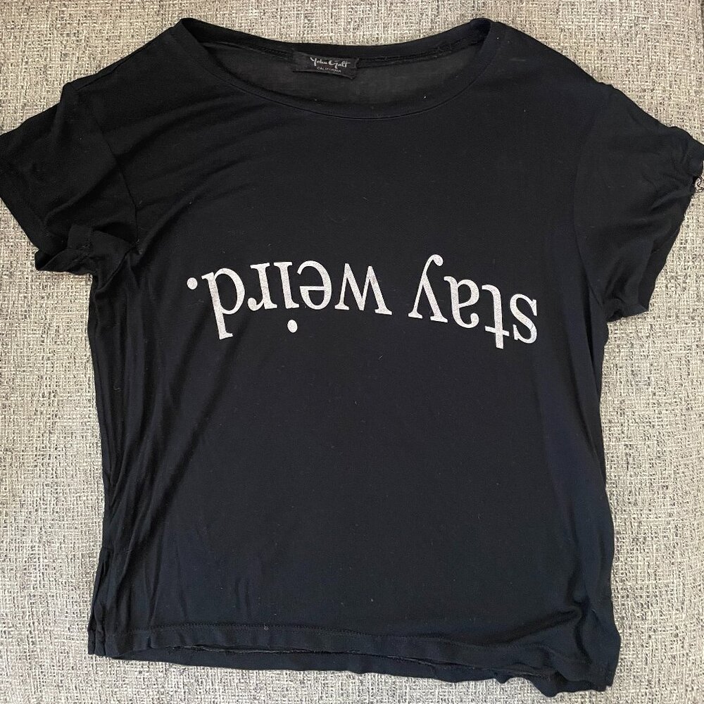 Brandy Melville "Stay Weird" Crop Top